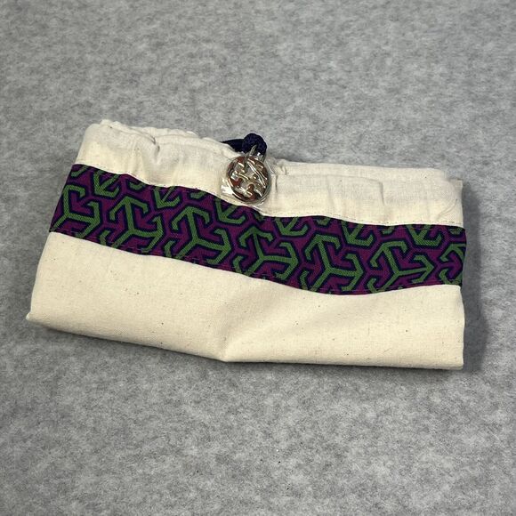 Tory Burch Dust Bag Cover Cotton Canvas with Gold Plated Metal Charm 14" x 14" - Picture 6 of 6